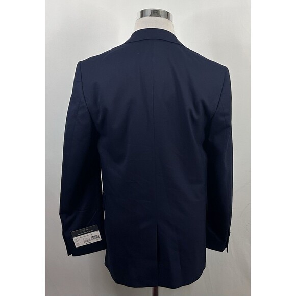 NWT David Taylor 38R Sport Coat Navy Blue Two Button Lined Vented Poly Blend - Picture 7 of 9